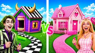 Beetlejuice vs Barbie One Colored House Challenge by GoFun Challenge