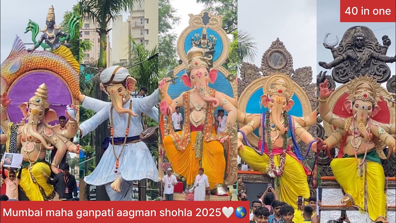 Mumbai maha ganpati aagman shohla 2025🤍🌎bapaa raja aagman 2025/ kumbharwadyacha maharaj aagman 2025🥰