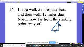 Geometry Chapter 1 Practice Test 1 #15-16