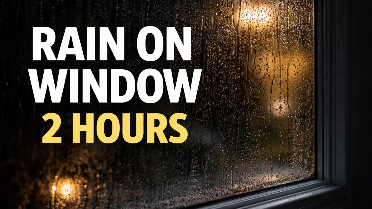 Rain on Window Sounds Dark Screen 2 Hours for Deep Sleep