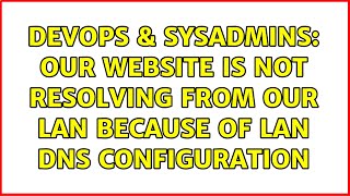 DevOps & SysAdmins: Our website is not resolving from our LAN because of LAN DNS configuration Wealth