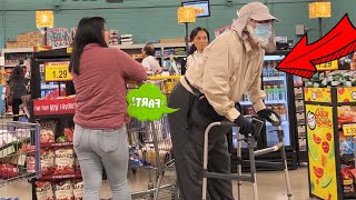 Fat Grandpa Farts on People at Grocery Store Right Before Thanksgiving!!