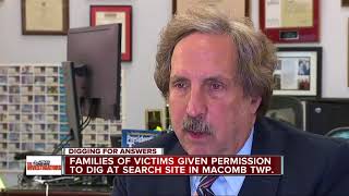 Grieving family members were allowed to help dig for possible murder victims
