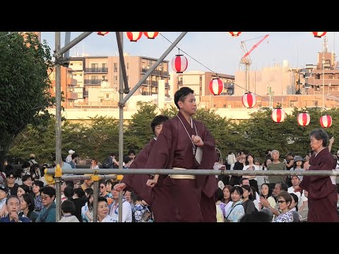 【花笠音頭】（金沢明子）（山形県民謡）　2025年第3回奥浅草盆踊り第一部９　隅田公園山谷堀広場　東京都台東区　4K動画