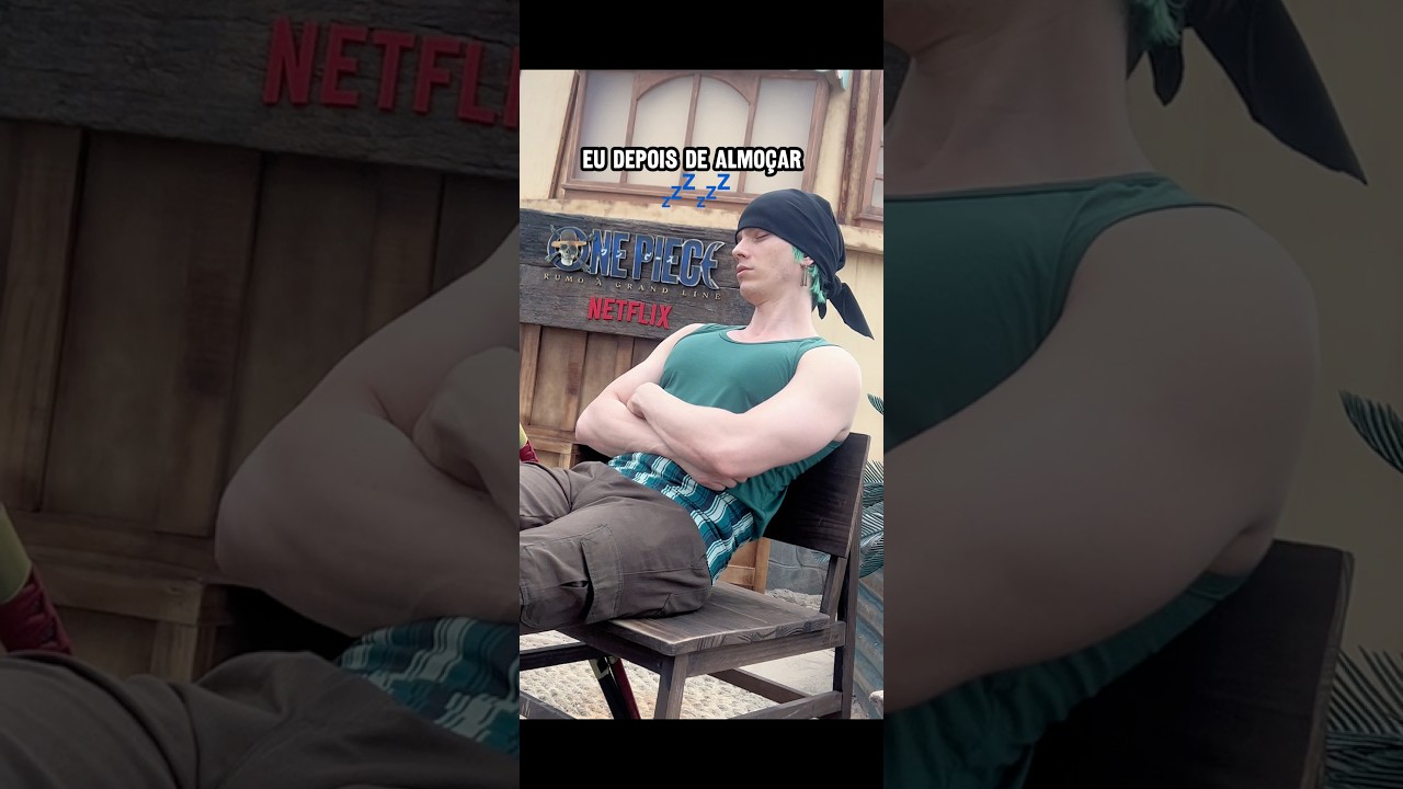 Luffy depois de comer / eu depois de Comer! Quem se identifica com o Zoro? One Piece Cosplay Luffy