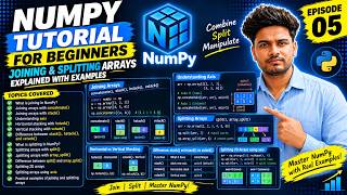 NumPy Tutorial for Beginners | Joining & Splitting Arrays Explained with Examples