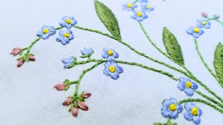 Forget me not #embroiderystitches #刺繍 #handembroidery #embroideryforbeginners