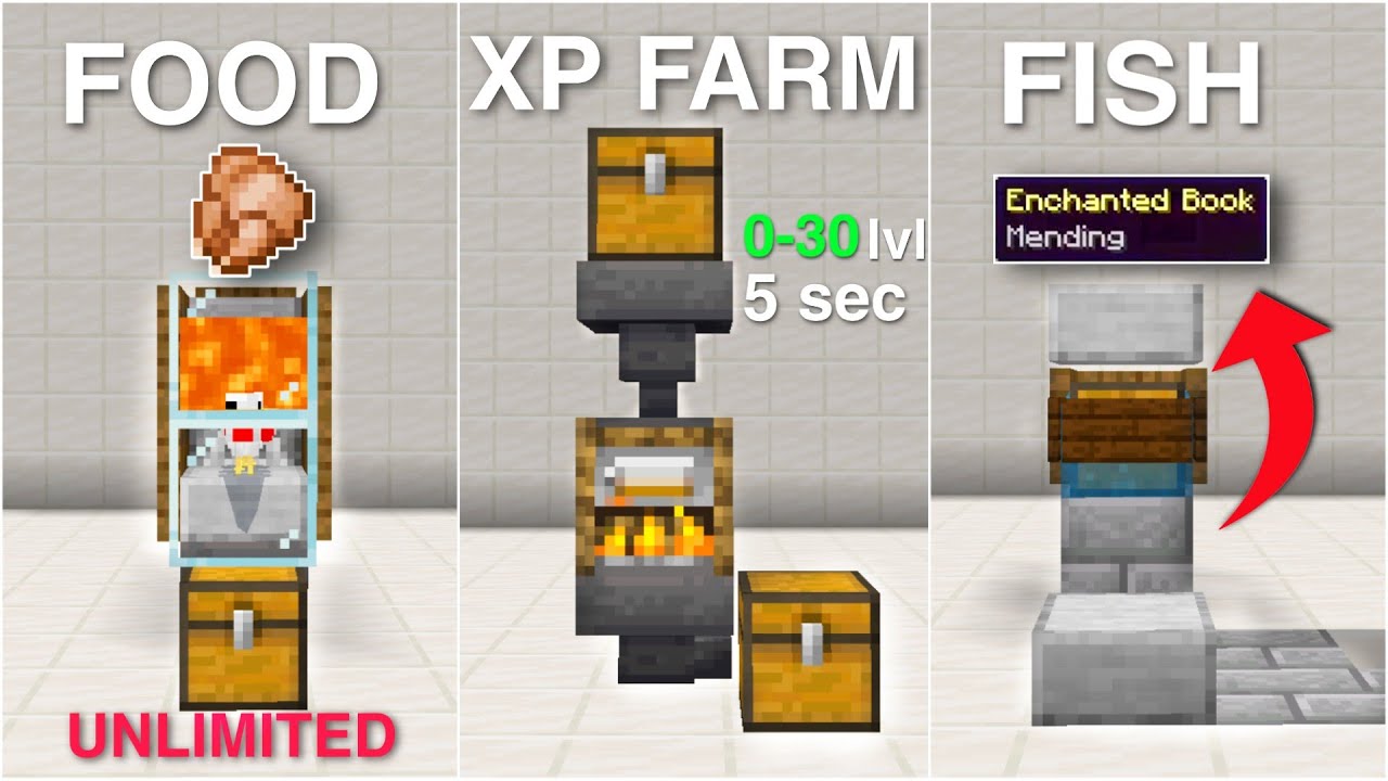 5 EASY Farms For Beginners Minecraft 1.17 Bedrock/PE Starter Farms ...