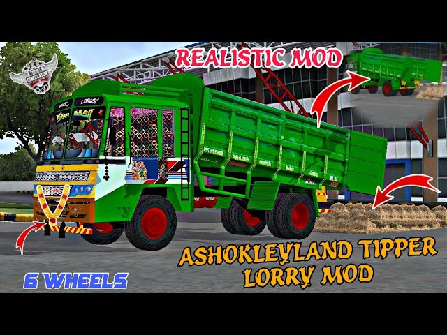 💥 NEW TN ASHOKLEYLAND TIPPER 6WHEEL LORRY MOD FOR BUSSID / TAMIL #tipperlorry #ashokleyland #tipper class=