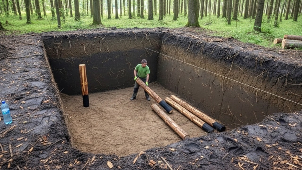Man built a secret underground house in the forest | From beginning to ...