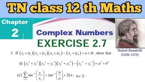 TN 12th Math’s |Exercise 2.7 Q.No.3 |Complex Numbers |+2 Math’s