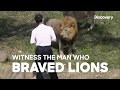 Lion attacks man