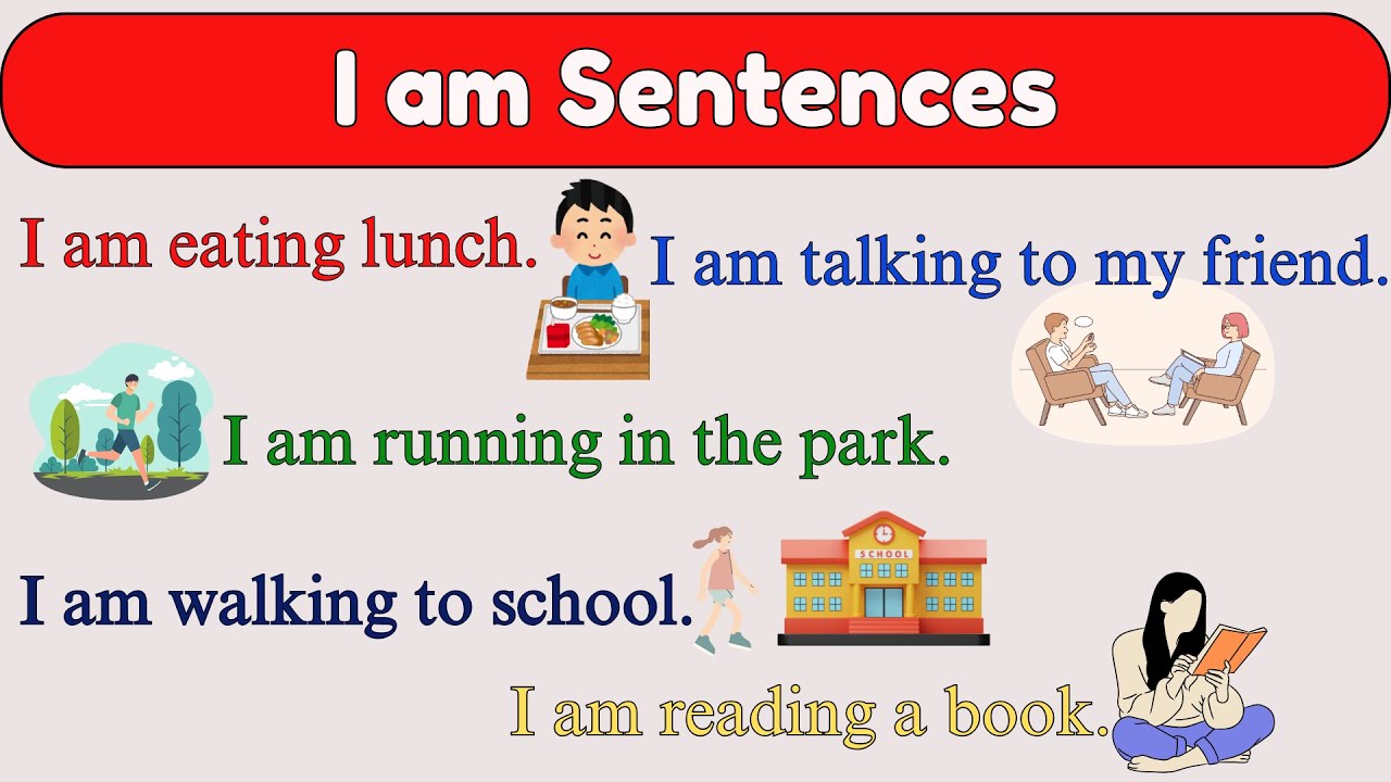 Action Verbs In English With I am Sentences | Action Verbs for ...