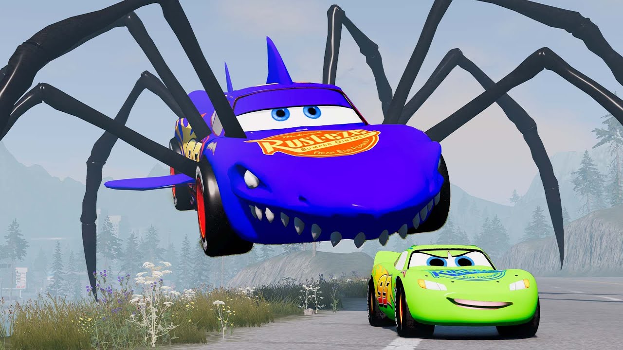 Live Epic escape from Zombie Lightning McQueen, McQueen Long Legs Eater | BeamNG.Drive