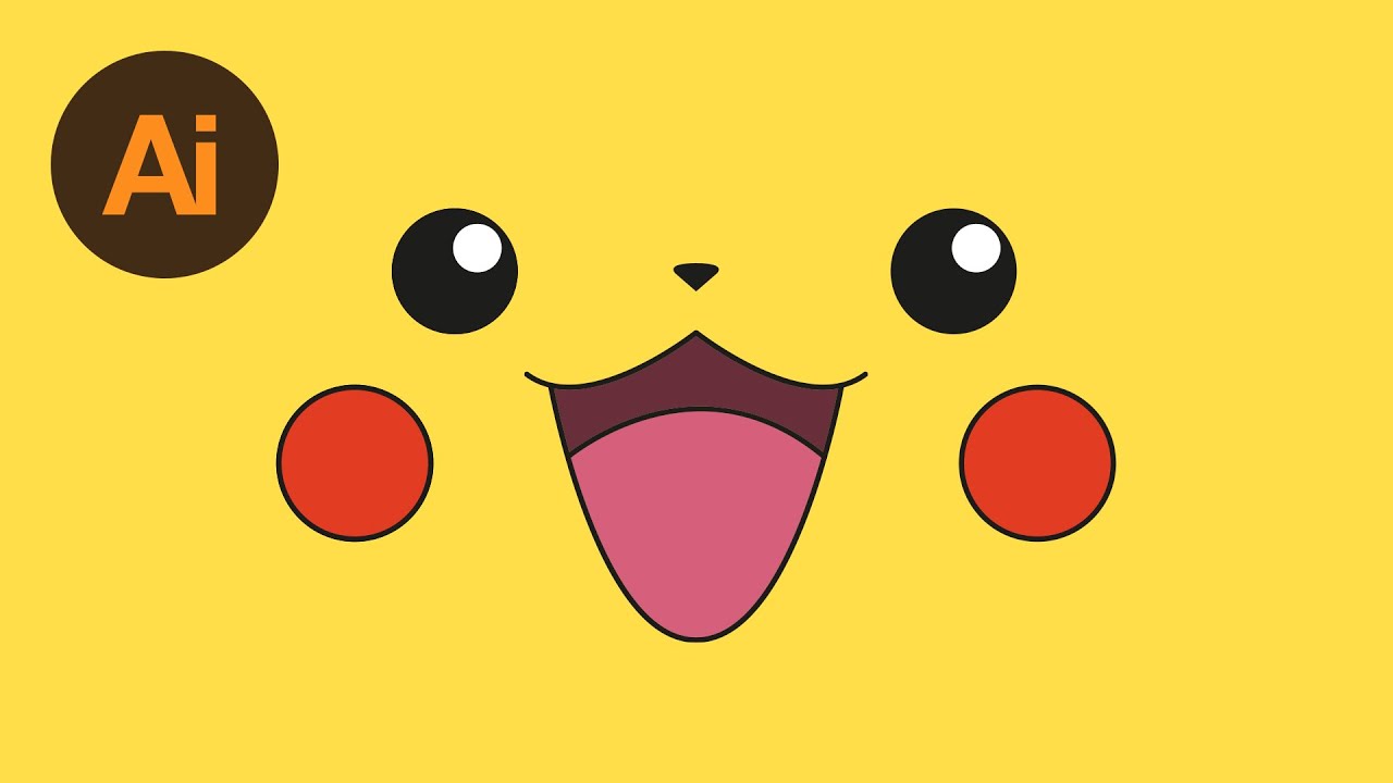 Learn How To Draw Pikachu S Face In Adobe Illustrator Dansky Youtube