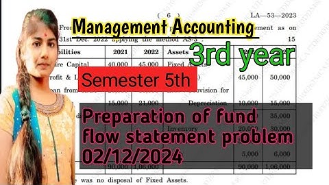 Management Accounting practice fund flow statement problem 02/12/24