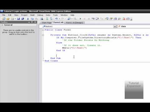Visual Basic 2008 Tutorial 5 Login System - Remade - Part 1