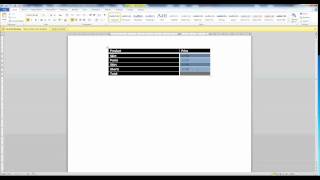 MS Word 2010 using a formula in a table