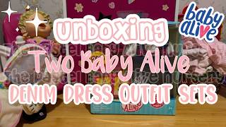 Unboxing Two Baby Alive Reversible Denim Dress Sets! 