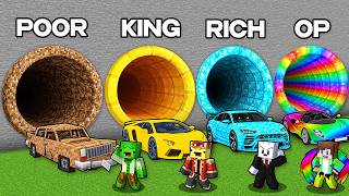 JJ, Mikey & Friends: POOR to OP CAR TUNNEL BATTLE in Minecraft (Maizen) screenshot 5