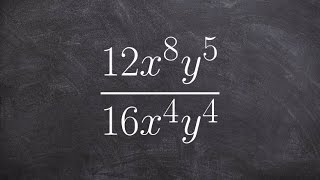 Simplify a rational expression with two variables