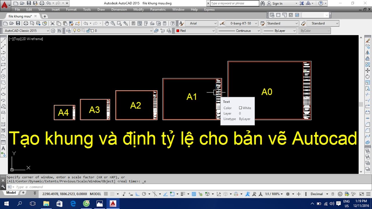 Video 13: Teaching Autocad Drawing - Creating Frames, Scaling For Autocad  Drawings - Youtube