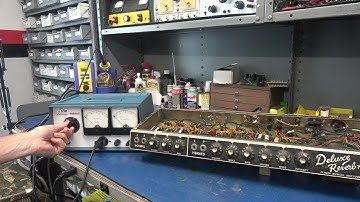 dusty basement stored Vintage Fender Deluxe Reverb tube black face guitar amp leaking caps