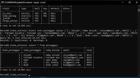 MEMBUAT DATABASE MYSQL MENGGUNAKAN CMD - Study kasus toko-online Elektronik