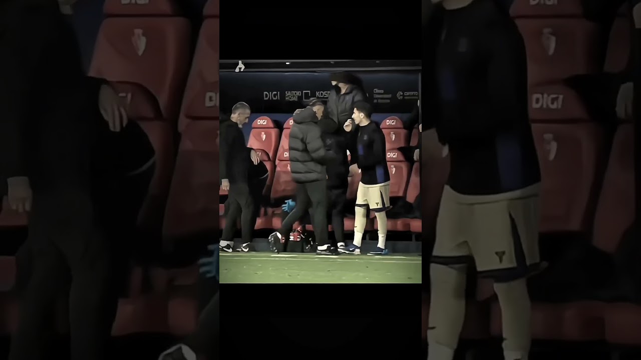 The reaction of the Barcelona players on the bench before the end of the match 🥺