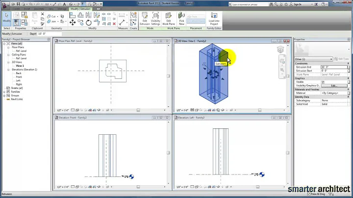 Revit Tutorials: Revit Forms -  Extrusion Tool