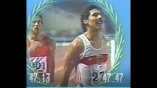 1982  European  400m  Hurdles -  Harald  Schmidt  47.47 ER, CR. ( CRUSHED RIVALS )  Athens, Greece. Profile