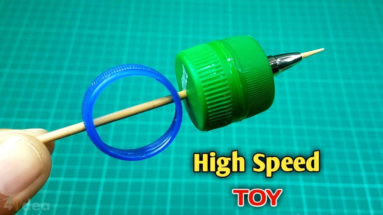 How to make high Speed Lattu with Bottle Cap | DIY Spinner TOP | Spinning Toy