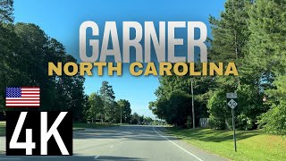 Road Tour of Garner, North Carolina in 4K - Raleigh NC Suburb