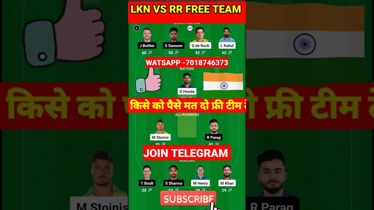 LKN vs RR Dream11 Prediction | LKN vs RR Dream11 Team | Lucknow vs Rajasthan 44th IPL Match 2024