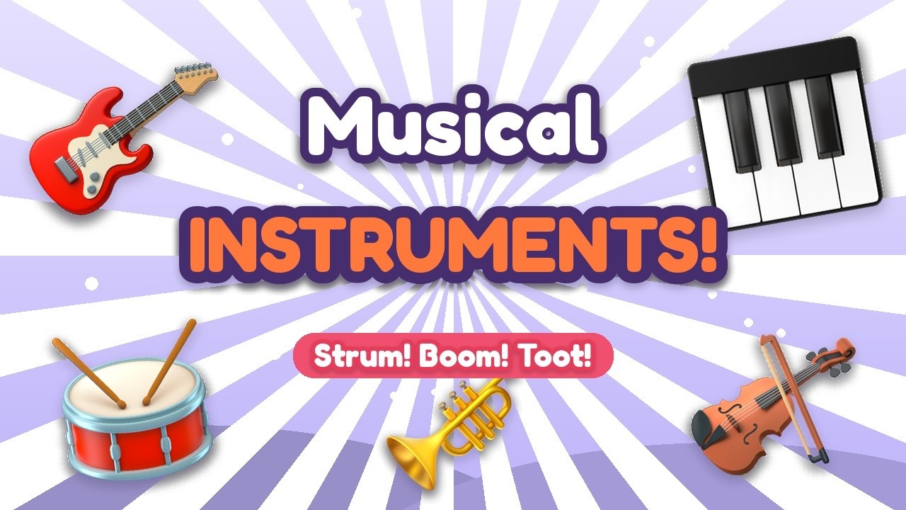 Youtube Musical Instruments Musical Instruments for Kids ๐ธ Guitar, Piano, Drum, Dhol & More | Kids ...