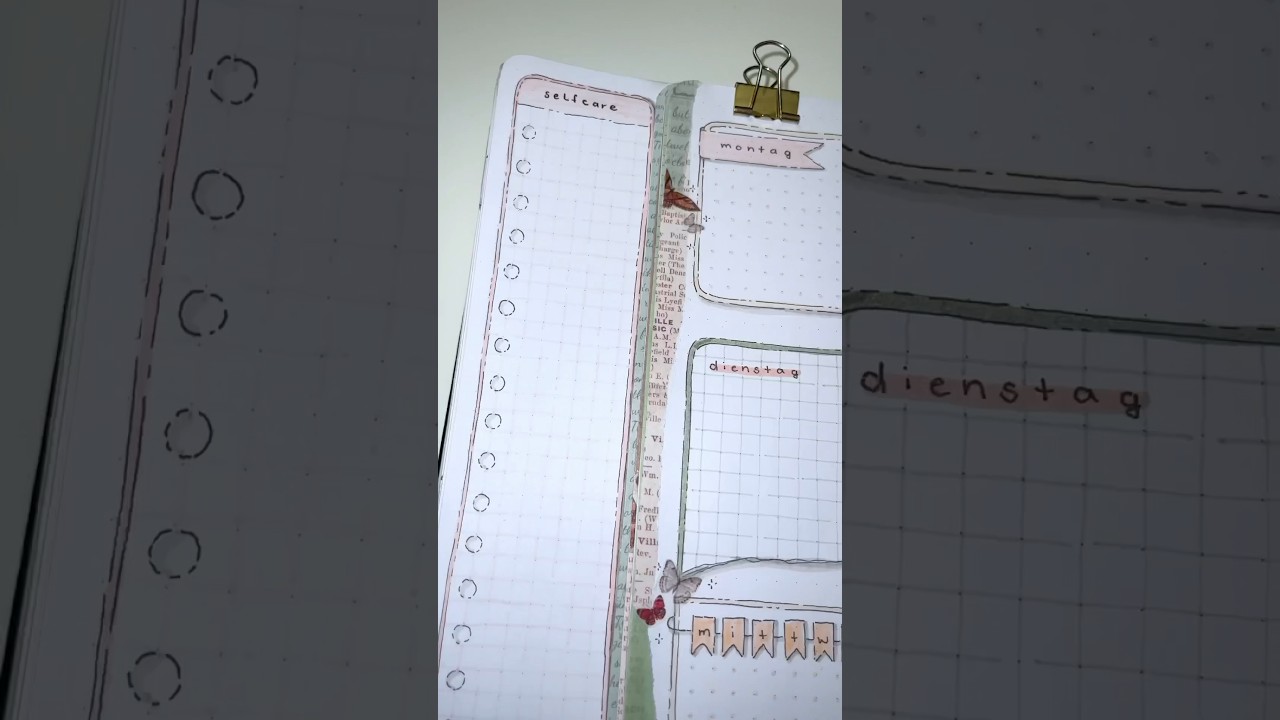 🦋 Dutch Door Weekly Spread im Bullet Journal Mai 2023 - Vintage- Aesthetic BuJo Inspo & BuJo Ideen