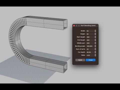 Demo v7 Kerf Bending Parametric Modelling Rhino3D Python