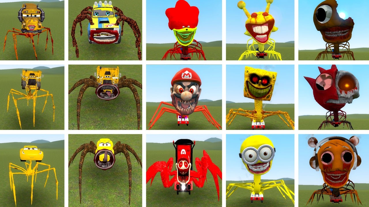 WHO IS THE STRONGEST FROM ALL NEW CAR EATER,CAR MONSTER AND CAR SPIDER FAMILY in Garry's Mod!