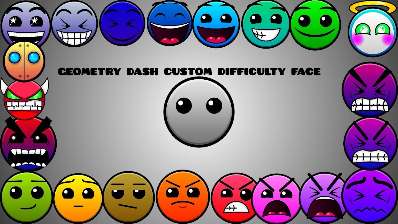 Geometry dash custom diffculty face(REVAMPED Version 2)(Fan Video)