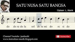 Satu Nusa Satu Bangsa - not balok - do re mi - solmisasi - instrumental oleh junfarabi  - Durasi: 2:09. 