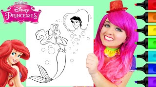 Coloring Ariel & Eric Valentine's Day | The Little Mermaid | Markers