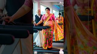 Floral Saree Ramp Walk In Gym Gorgeous Saree Fashion Show & Shooting Highlights