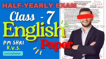 Class 7th English Half Yearly Paper 2025-