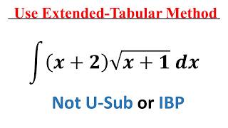 Integrate (x+2)(x+1)^(1/2) using Extended Tabular Method | Calculus 2