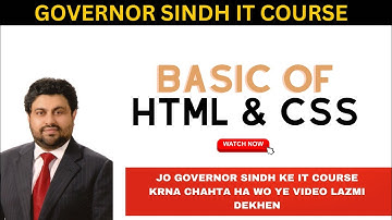 Learn Basics of HTML and CSS governor sindh IT courses #governorsindh #viral #trending