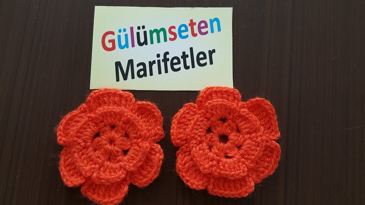 Tığ işi çok kolay çiçek yapımı / Örgü çiçek yapımı
