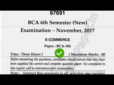 2017 Mdu BCA 6th Sem Reappear Ecommerce Question Paper