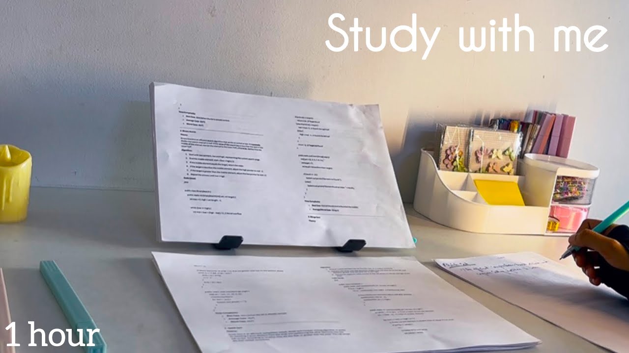 1 Hour Study With Me 📚| No Break | Background Noise | Pomodoro Session ...
