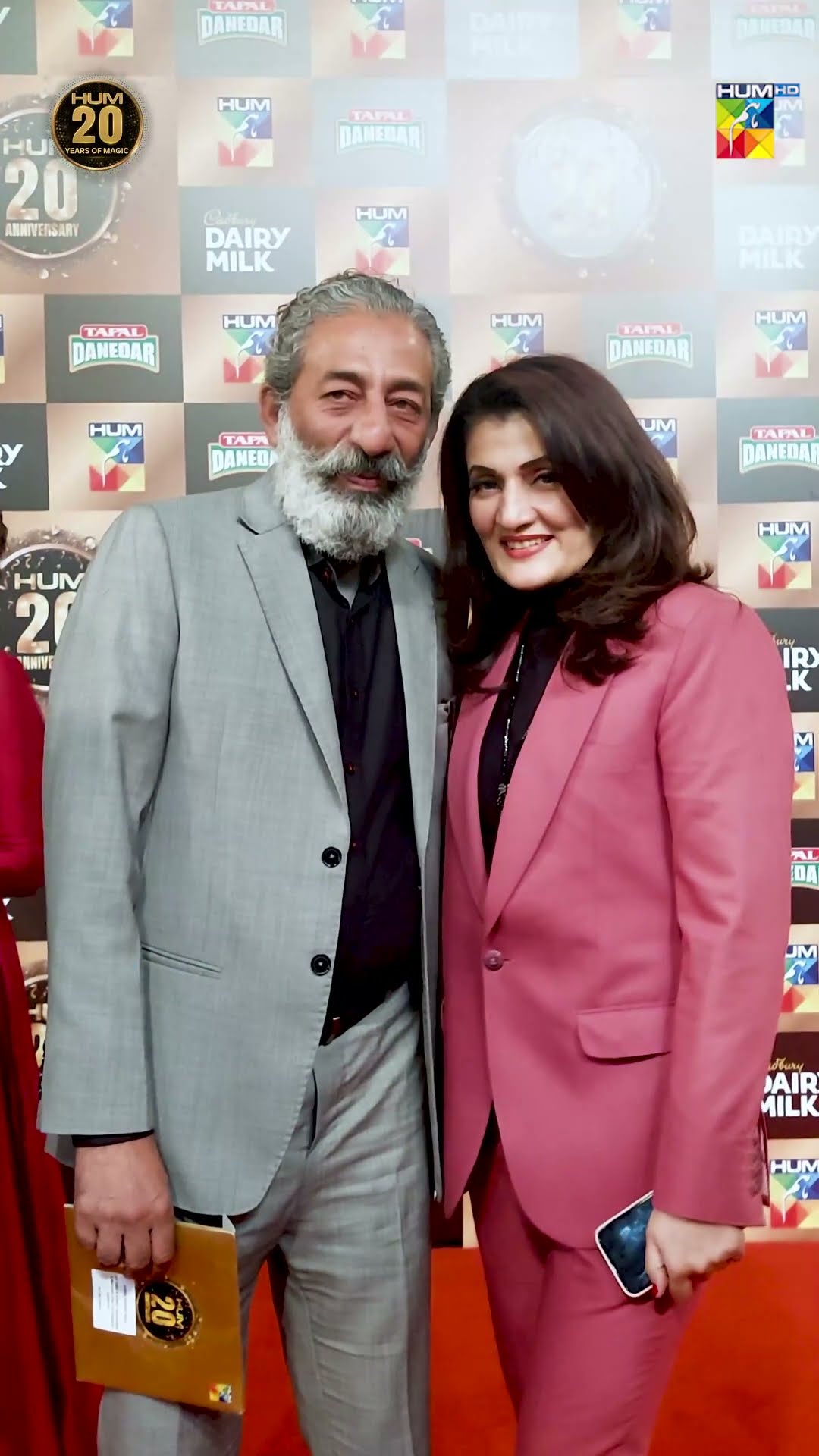 Khan Baba at the red carpet in celebration of 20 years of HUM TV magic.  #20YearsOfHUM