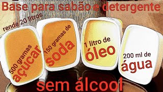 Faça base cristal de açúcar óleo soda e água sem álcool para sabões e detergentes líquidos